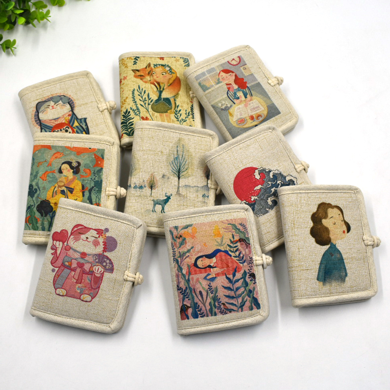 折叠卡包复古风竖款小钱夹