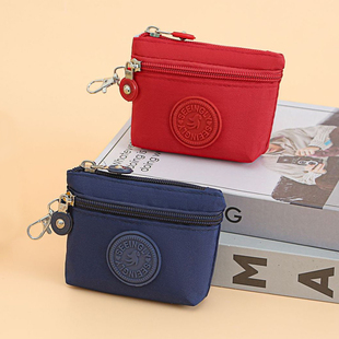简约迷你布艺小包包女生拉链零钱包双层防水口红袋硬币钥匙包卡包