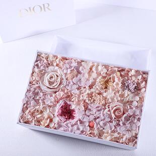 永生花玫瑰礼盒大牌平替花盒情人节圣诞节礼物告白送女生Dior迪奥