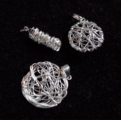 旅行手工缠绕麻花复古银吊坠