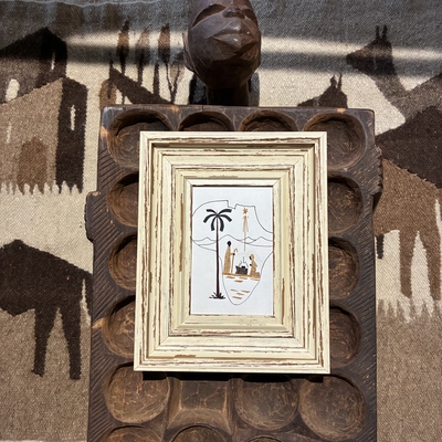 非洲手工香蕉叶挂画原创孤品