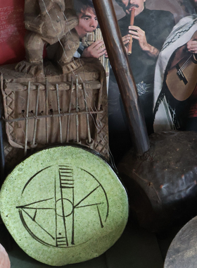 日本旅行带回孤品几何线条图腾手绘绿色陶瓷杯垫