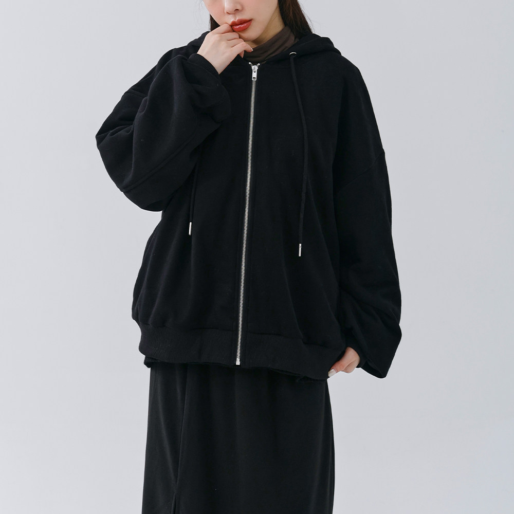 QUEENSHOP 2025秋冬新品女装休闲抽绳剪接刷毛连帽外套