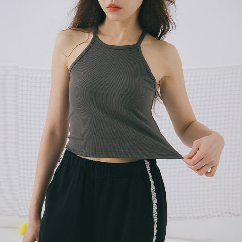 QUEENSHOP 2025春夏新品女装素面直条纹削肩合身背心0