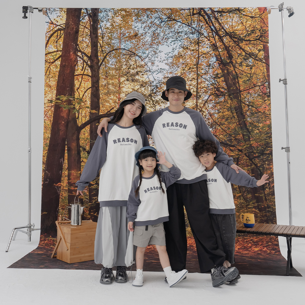 圆领REASON绣字长袖上衣