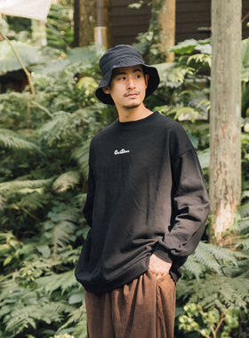 QUEENSHOP2024秋冬装户外情侣outdoor文字刺绣宽版卫衣01110910