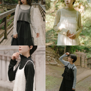 缇花木耳边微透肤高领上衣01099208 女装 QUEENSHOP 2026春夏新品