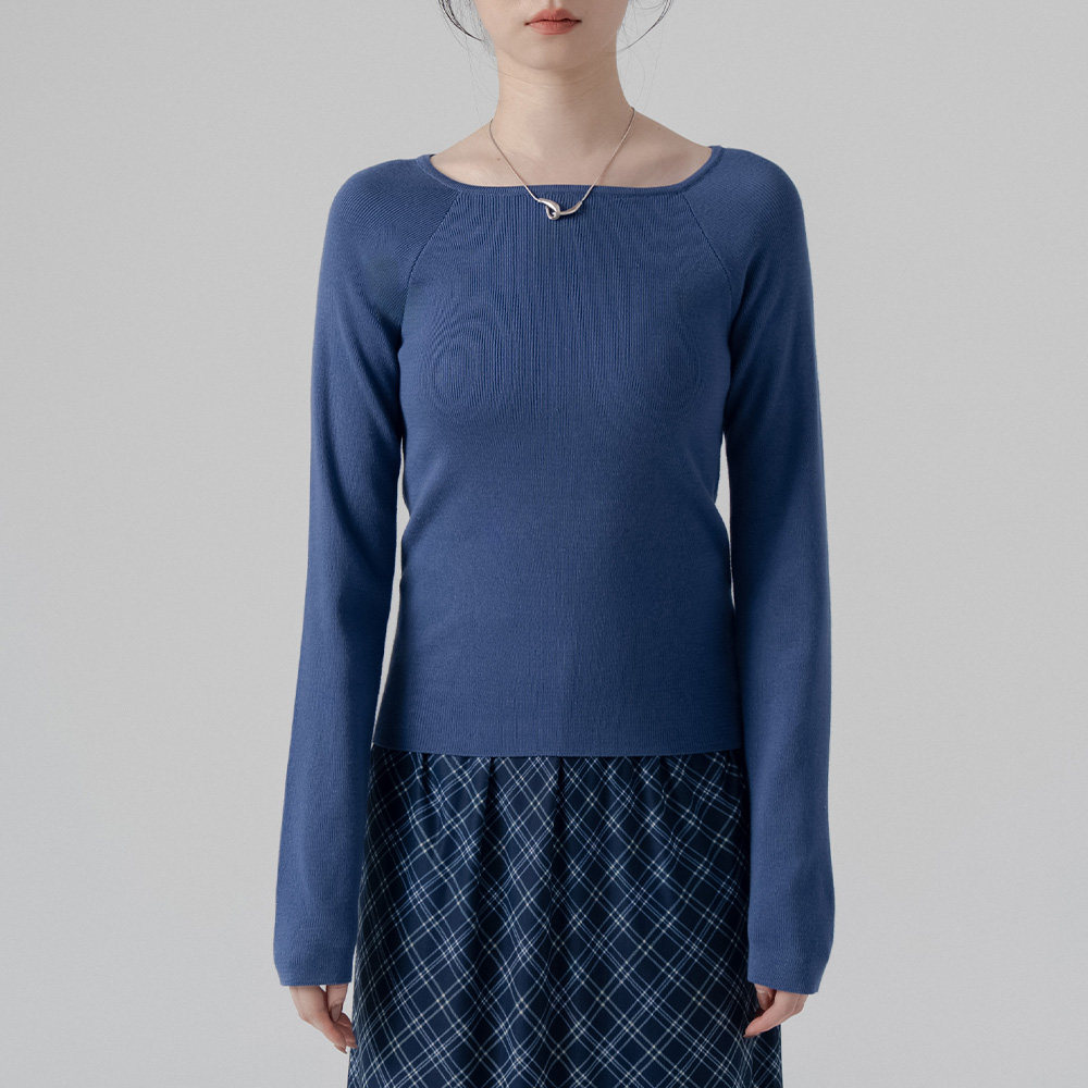 QUEENSHOP2026春夏女蕾蒂质感方领坑条弹性针织上衣-蓝01099230