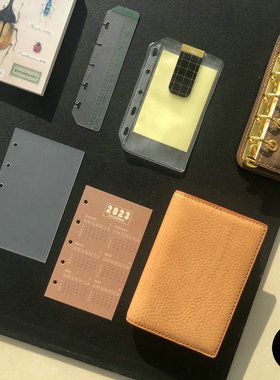 M5五孔活页配件插袋隔页Today尺A8窄版半透明磨砂手帐本插页可DIY