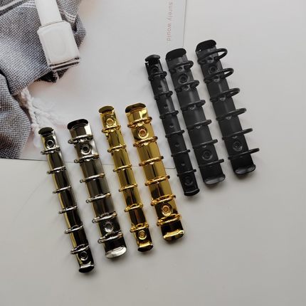 A7金属活页订书开口银金黑铁扣圈手帐六孔内收纳装订25-20-15mm环