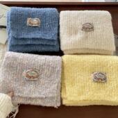 flower花标奶油色系围巾含羊绒冬季 韩国东大门代购 同款 保暖围巾女