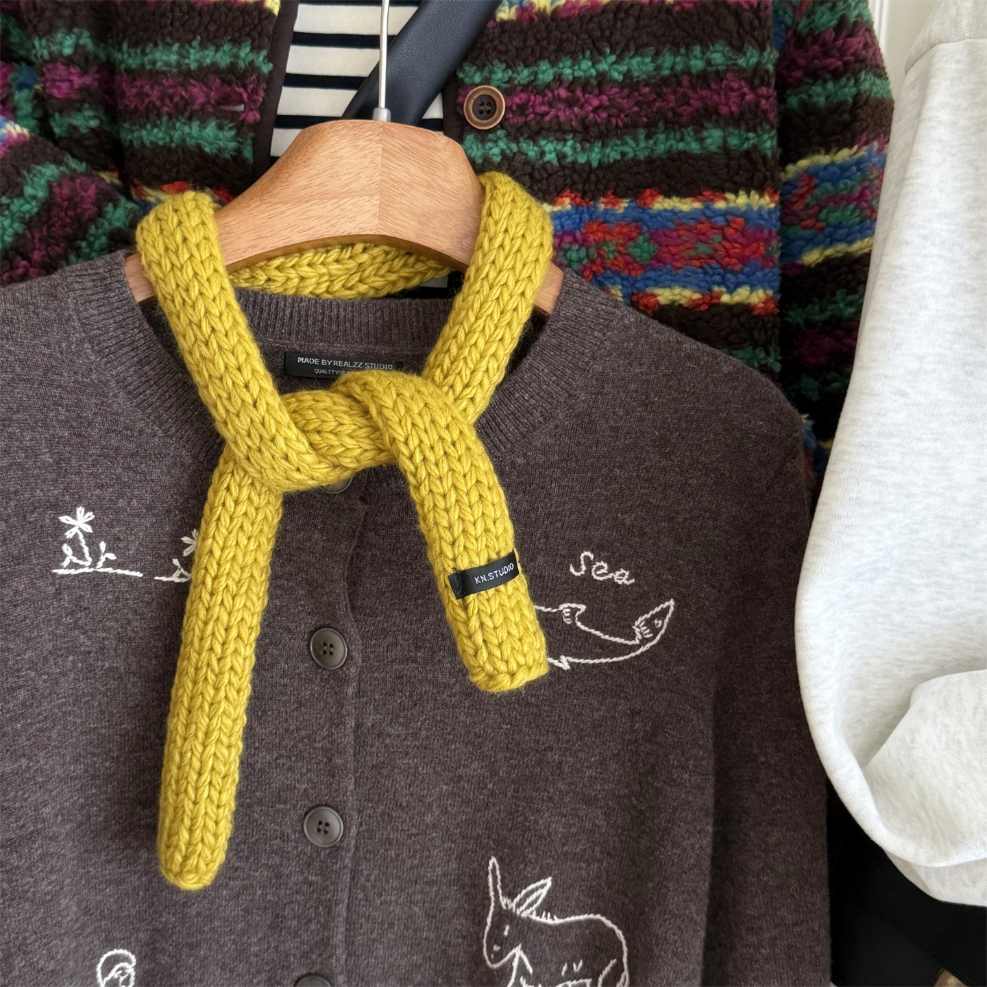 韩国春秋冬季装饰围巾围脖毛线女