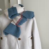 手感超舒服ins风条纹围巾复古红学院风学生围脖含羊毛冬季 保暖女