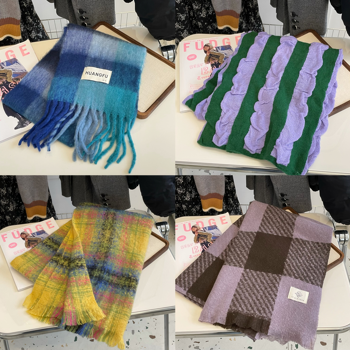 仿羊绒加厚大围巾围脖女士秋冬季