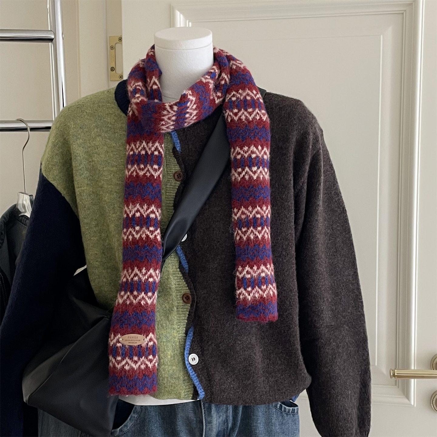 韩国新款细长条小围巾围脖秋冬季