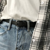 一条黑色柔软小皮带ins韩版 带女 简约学生细腰带百搭复古休闲pu裤