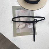 韩国新款 流行女 编织绳波西米亚风腰带连衣裙民族风系带时尚