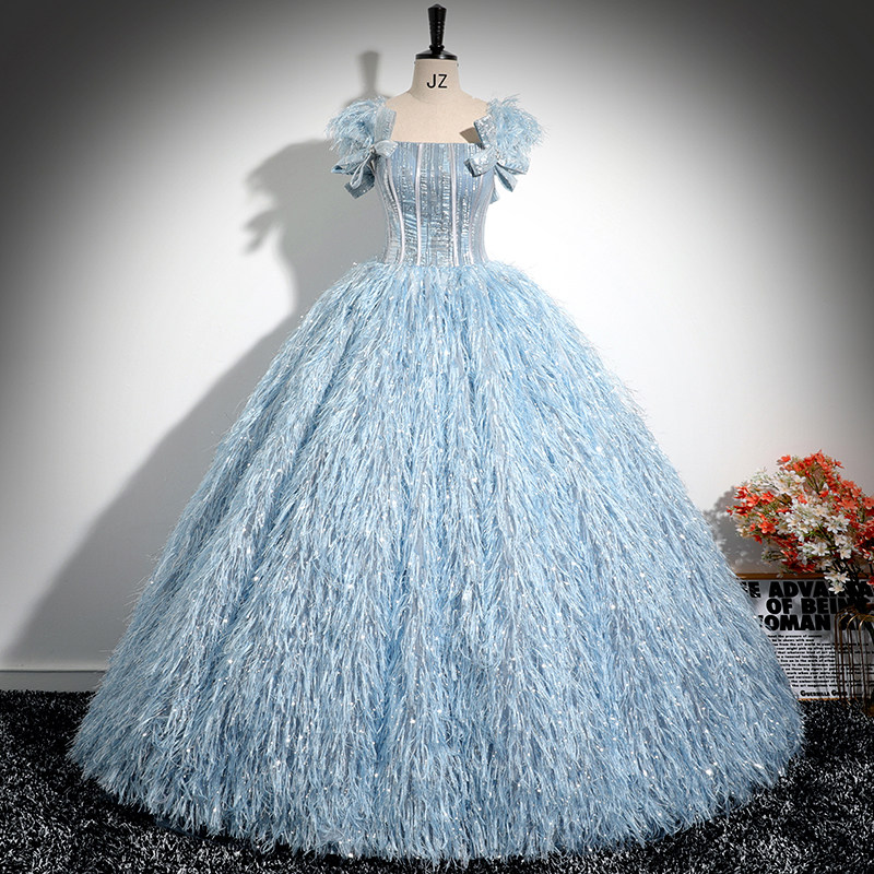 晚礼服女高端小众成人礼声乐艺考独唱演出服年会主持人表演蓬蓬裙