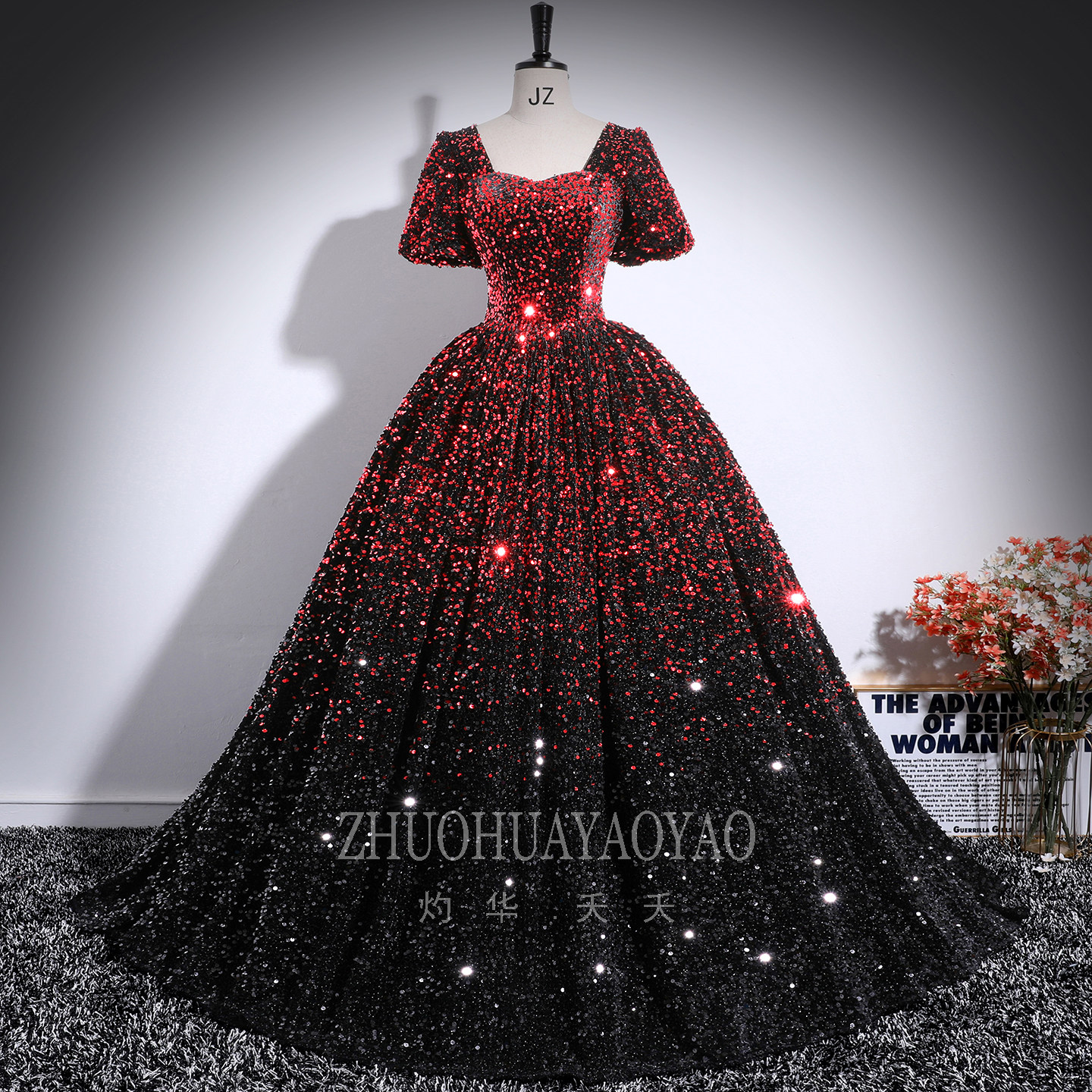 亮片晚礼服2025新款女学生声乐艺考独唱演出服年会主持走秀蓬蓬裙