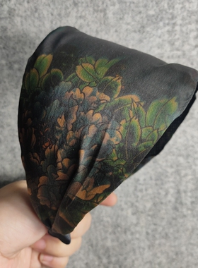 多款式香云纱桑蚕丝真发箍遮白发箍超宽带齿防滑原创设计布艺手工