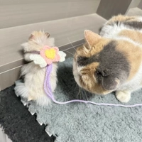 Хумяка для вязания крючком вручную золотистое шелковое медвежье цветочное ветвь мыши питомца Веревка выгула веревку мыши для развлечения