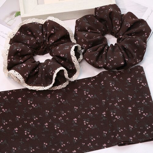 韩系复古碎花蕾丝大肠发圈布条