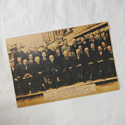 索尔维科学会议老照片挂画