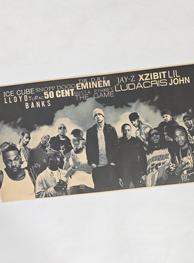 说唱歌手海报大合集阿姆Ice Cube冰块50 cent  AY-Z Dr.Dre 2pac