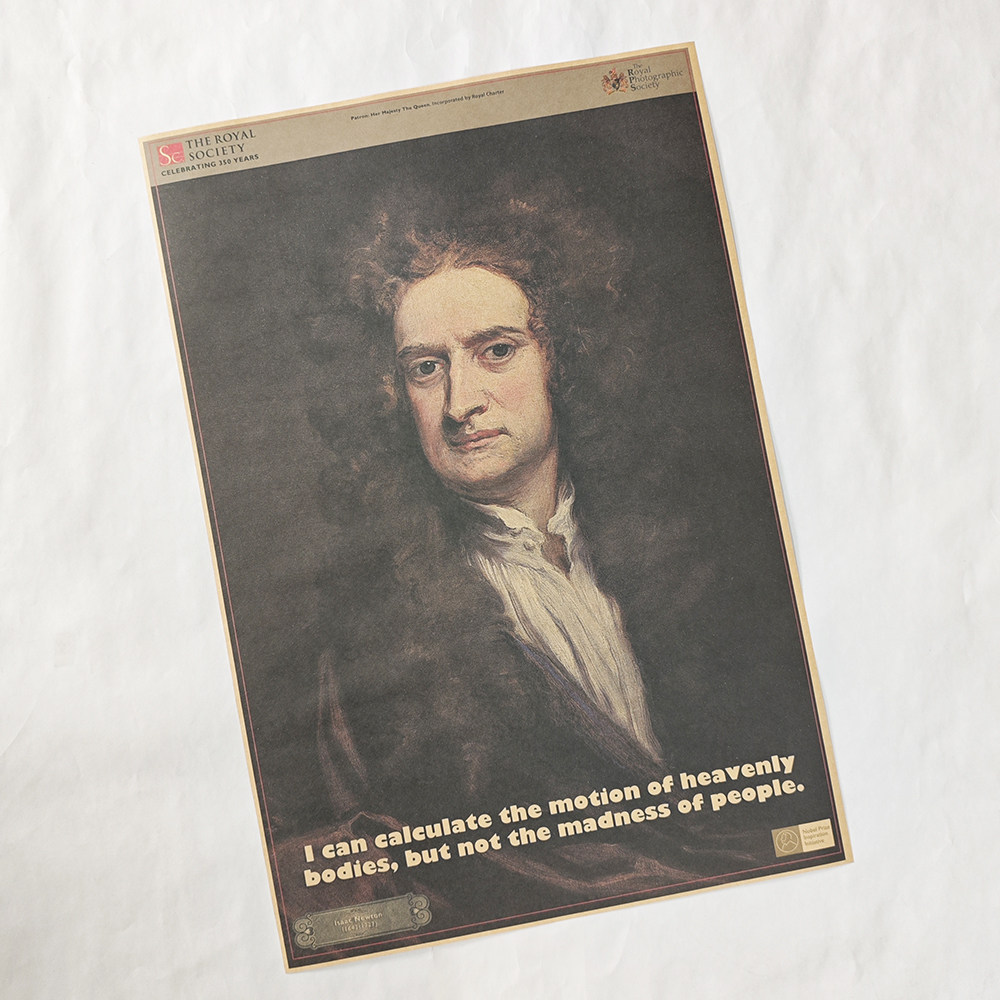 科学家海报艾萨克·牛顿isaac newton英格兰物理学家数学家海报