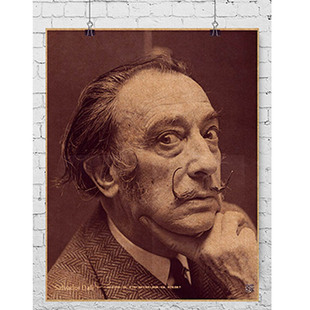 达利作品装饰画芯怀旧酒吧装饰画理发店画复古怀旧咖啡馆宿舍挂画