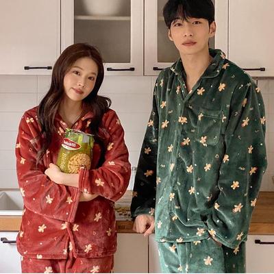 juuneedu短绒情侣睡衣套装