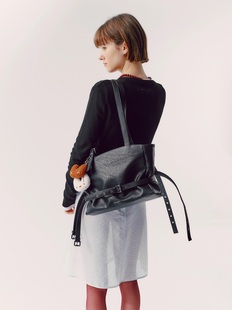 韩国代购 samoondoh trio belt corset bag M 绑带 单肩包