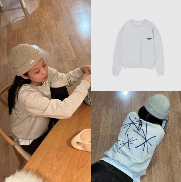 韩国代购 nieeh jennie金智妮同款 fireworks 套头卫衣 2色