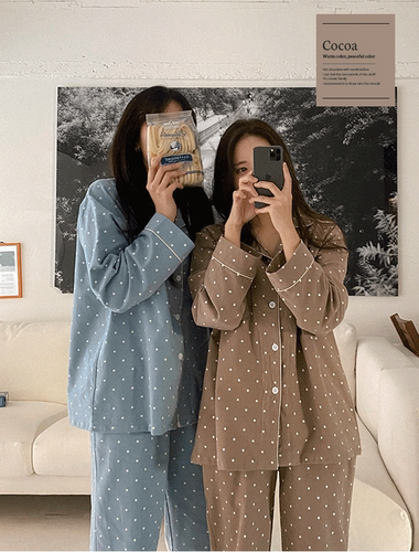 GREENERYPAJAMA薄拉绒睡衣套装