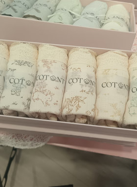 6条装粉都529少女时尚中腰内裤头高弹兔子印花舒适透气包臀三角裤
