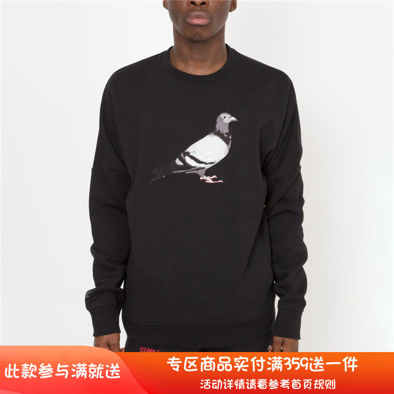 纽约潮牌staple pigeon emb经典款鸽子logo刺绣 加绒 ins圆领卫衣