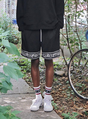 纽约潮牌Profound Foundation支线 腰果花条纹沙滩篮球裤网眼短裤