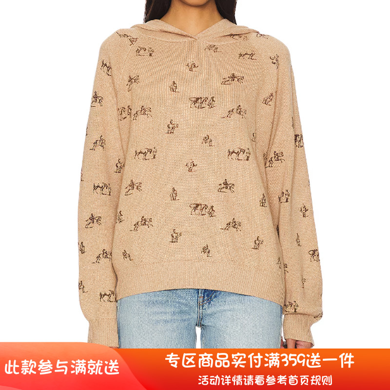 纽约设计师品牌Profound 满版西部牛仔印花连帽毛衣