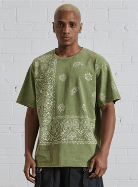 纽约潮牌Profound Foundation支线 复古腰果花 洗水做旧短袖T恤