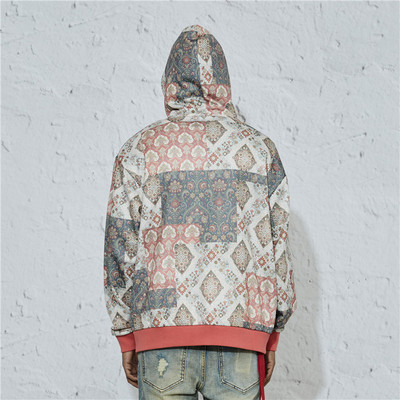 纽约潮牌Profound Foundation支线 满印民族风宽松双拉链帽衫外套