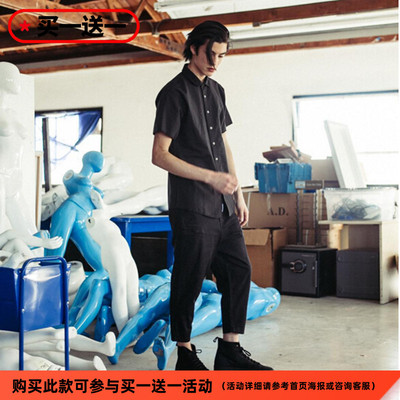 脱浆原牛八分弹力牛仔裤