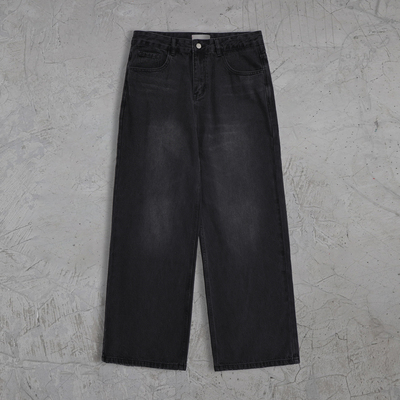 Profound Foundation支线 经典洗水做旧宽松阔腿BAGGY牛仔裤