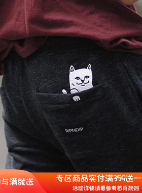 ripndip Peeking A Nermal Shorts贱猫口袋猫中指猫 ins爆款 短裤
