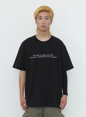 纽约潮牌Profound Foundation支线 美式宽松情侣基础标语短袖T恤