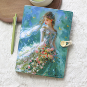 原创白纱女孩A5布艺本子活页手帐本记事日记日程礼物集章随身
