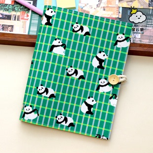 星云里格子熊猫原创A5A6布艺本子活页手帐记事日记礼物集章日程