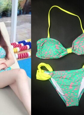 中号全场清仓三件100元 正品澳单Billabong抹胸萤光绿BIKINI 性感