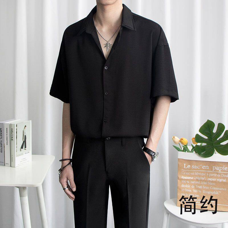 韩版潮流慵懒风休闲白色衬衫夏季衬衫