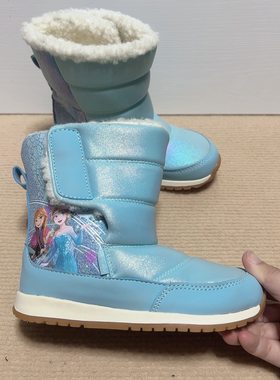 外贸出口儿童女童卡通公主雪地靴轻便简洁防滑保暖中小儿童毛短靴