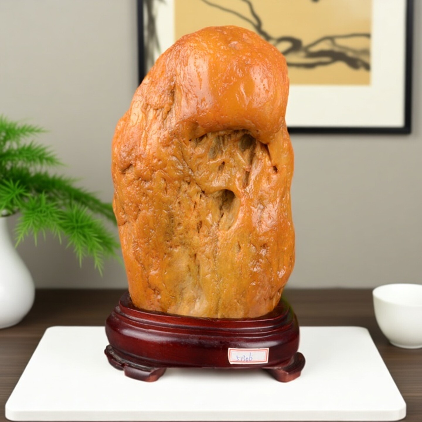 黄蜡石黄龙玉天然奇石圆风水石头摆件风水石招财收藏客厅办公室